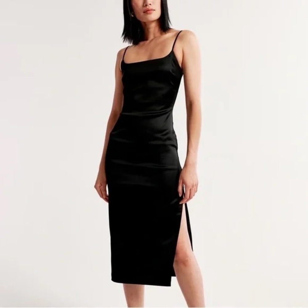 Abercrombie Satin Column Midi Dress